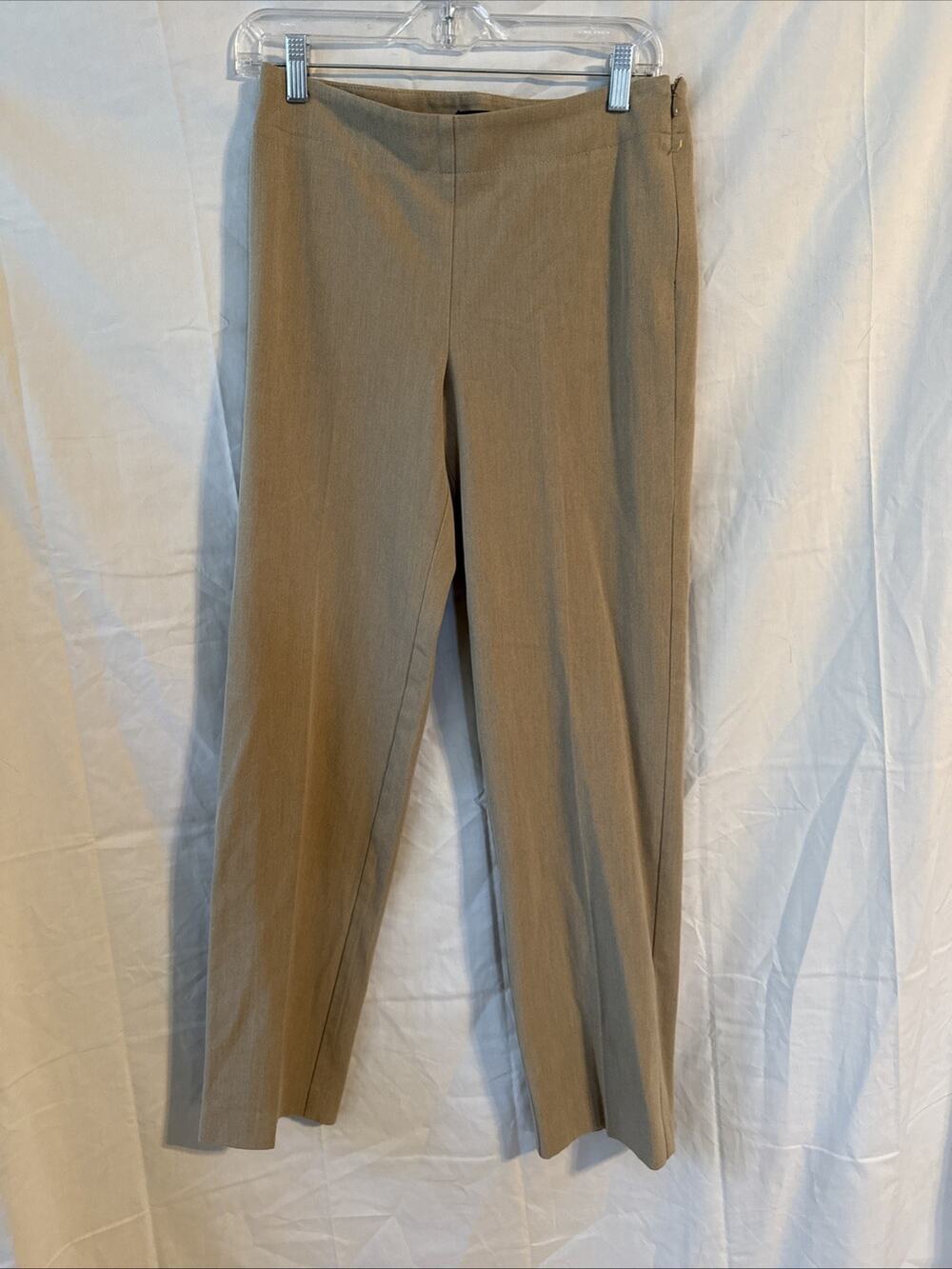 Women’s Talbots Tan Flat Front Classic Side Zip Pants Size 4